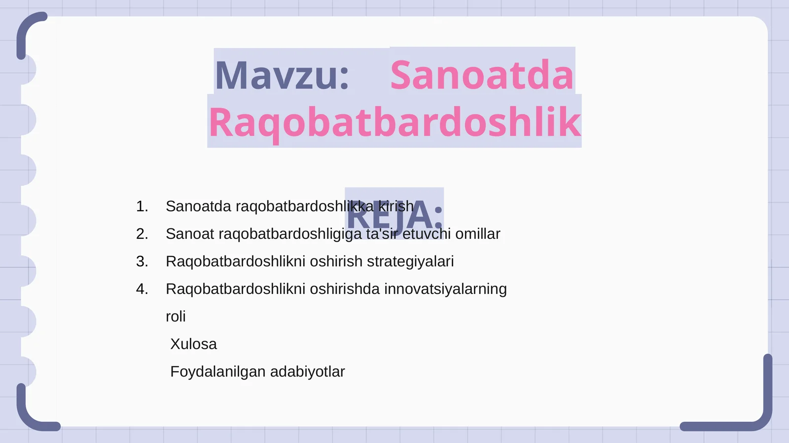 Sanoatda Raqobatbardoshlik