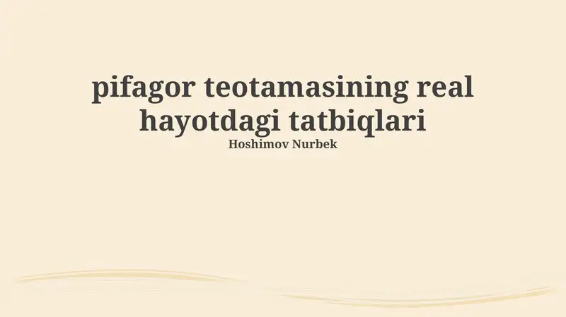 Pifagor teotamasining real hayotdagi tatbiqlari