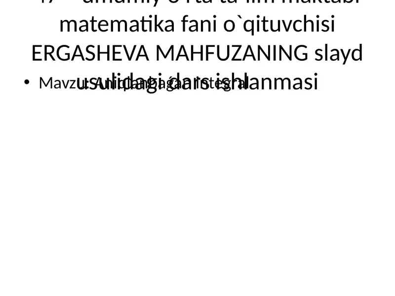 integral qaraqalpaqsha