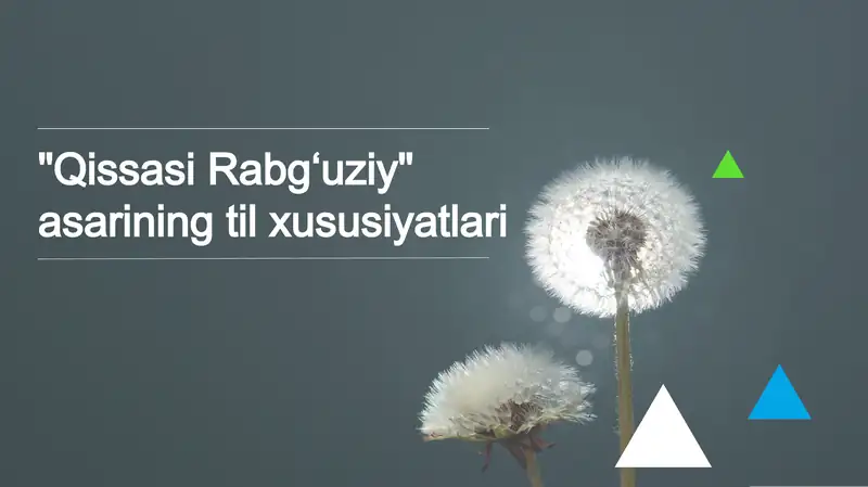 Qissasi Rabgʻuziy asarining til xususiyatlari