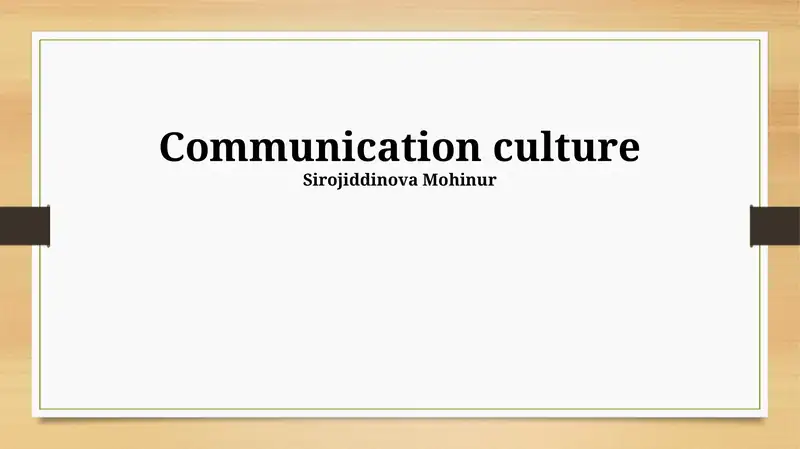 Communication Culture