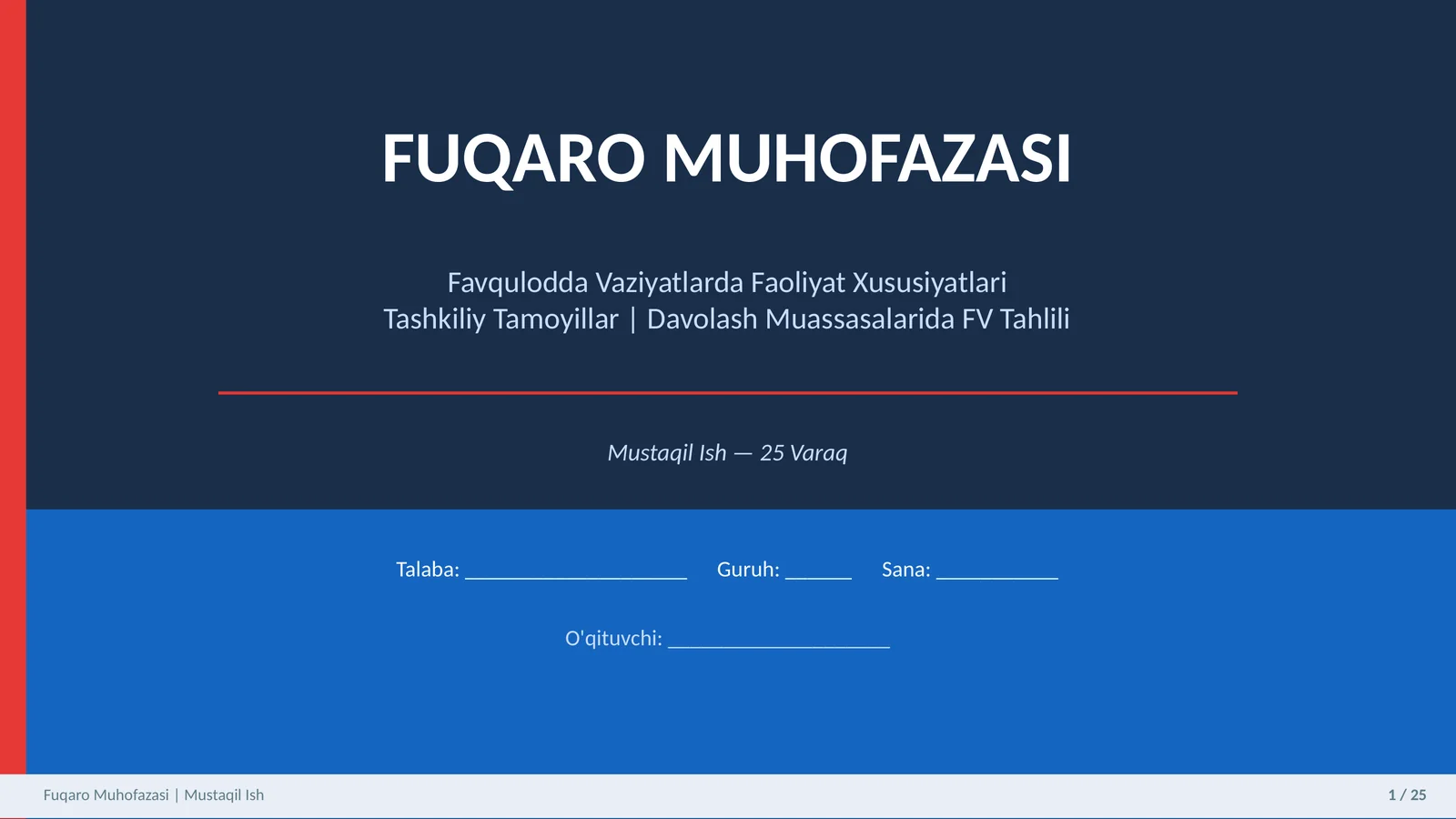 Fuqarolarni muhofaza qilishning asoslari va xususiyatlari. O'zbekiston Respublika xududida sodir boʻ