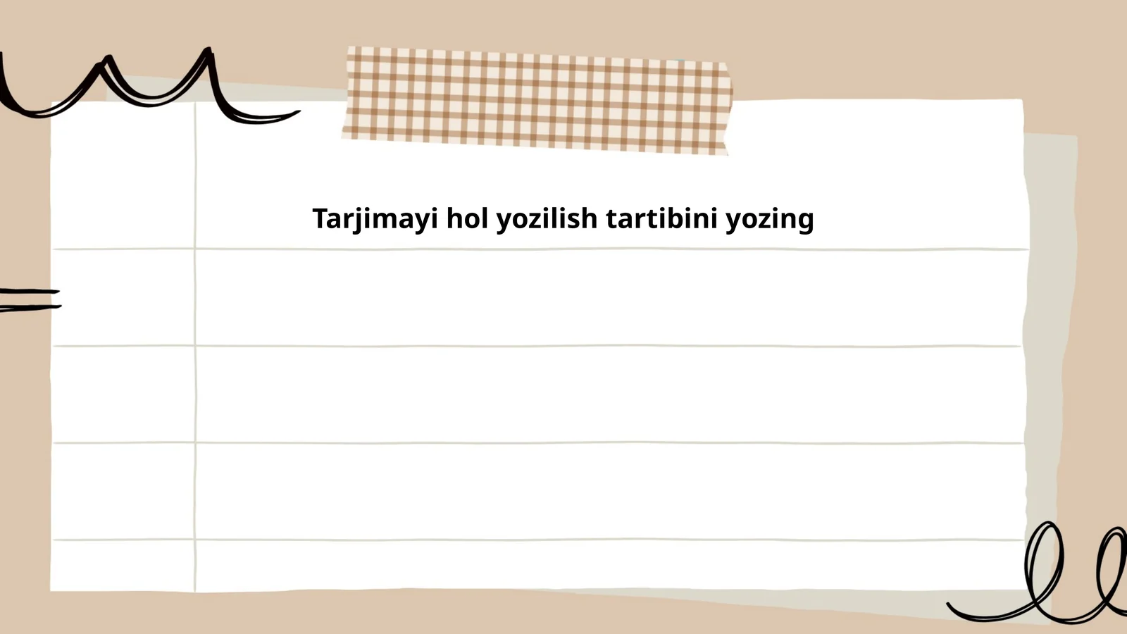 Tarjimayi hol yozishning maqsadi