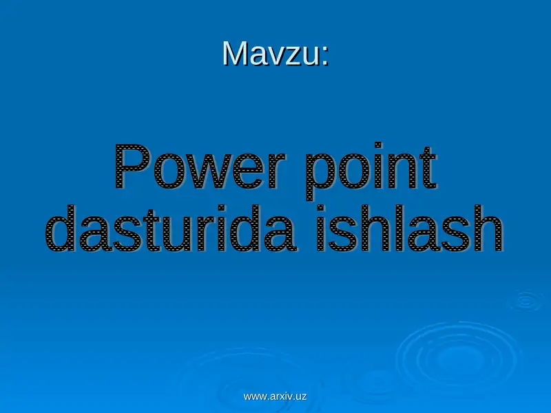 Microsoft Power Point dasturi