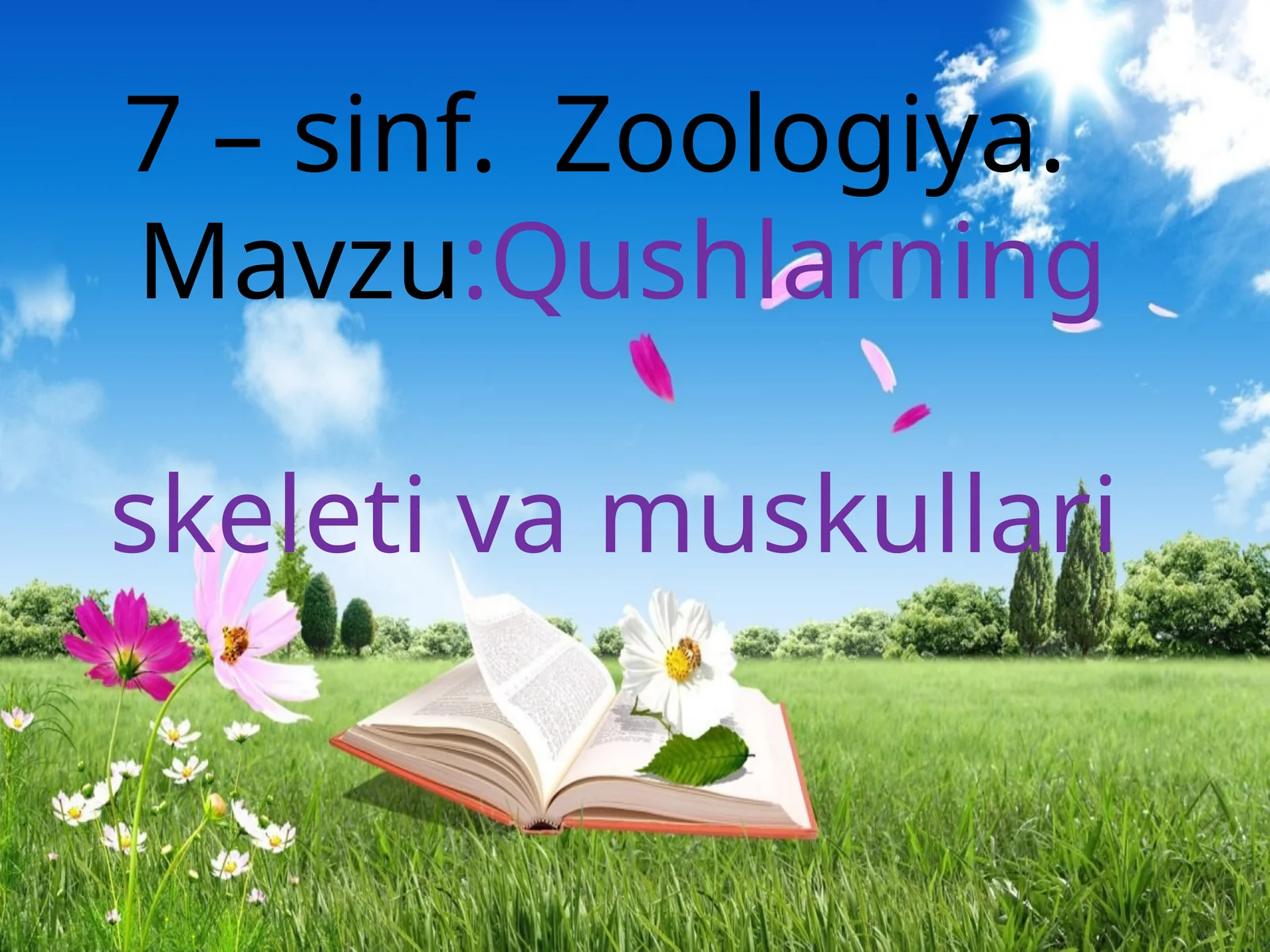 7 –sinf Zoologiya. Mavzu: Qushlarning skeletivamuskullari