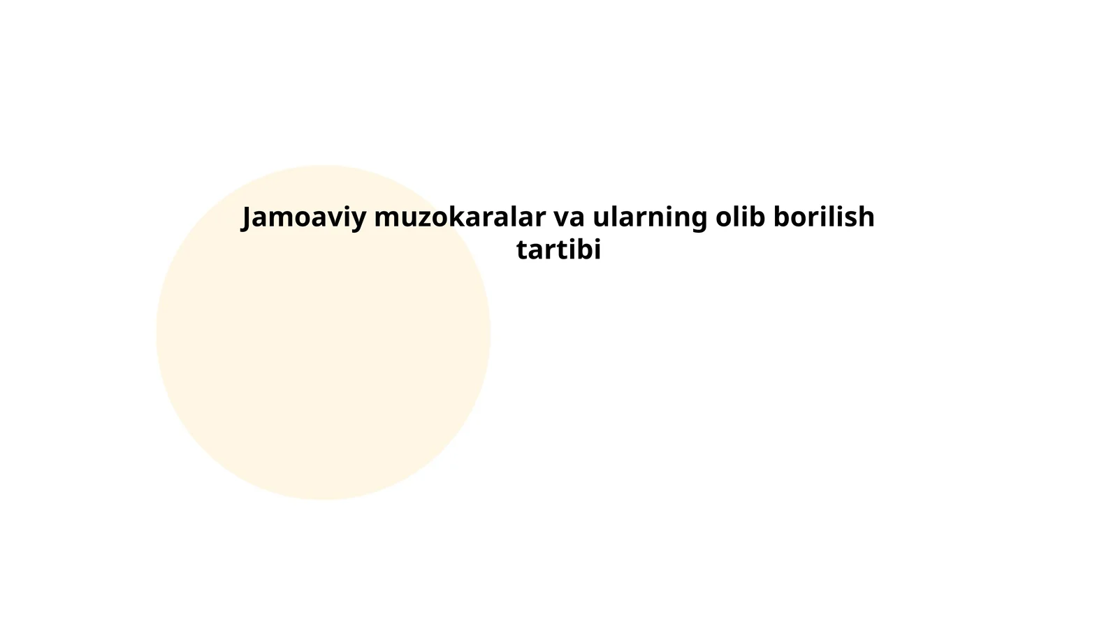 Jamoaviy muzokaralar va ularning olib borilish tartibi