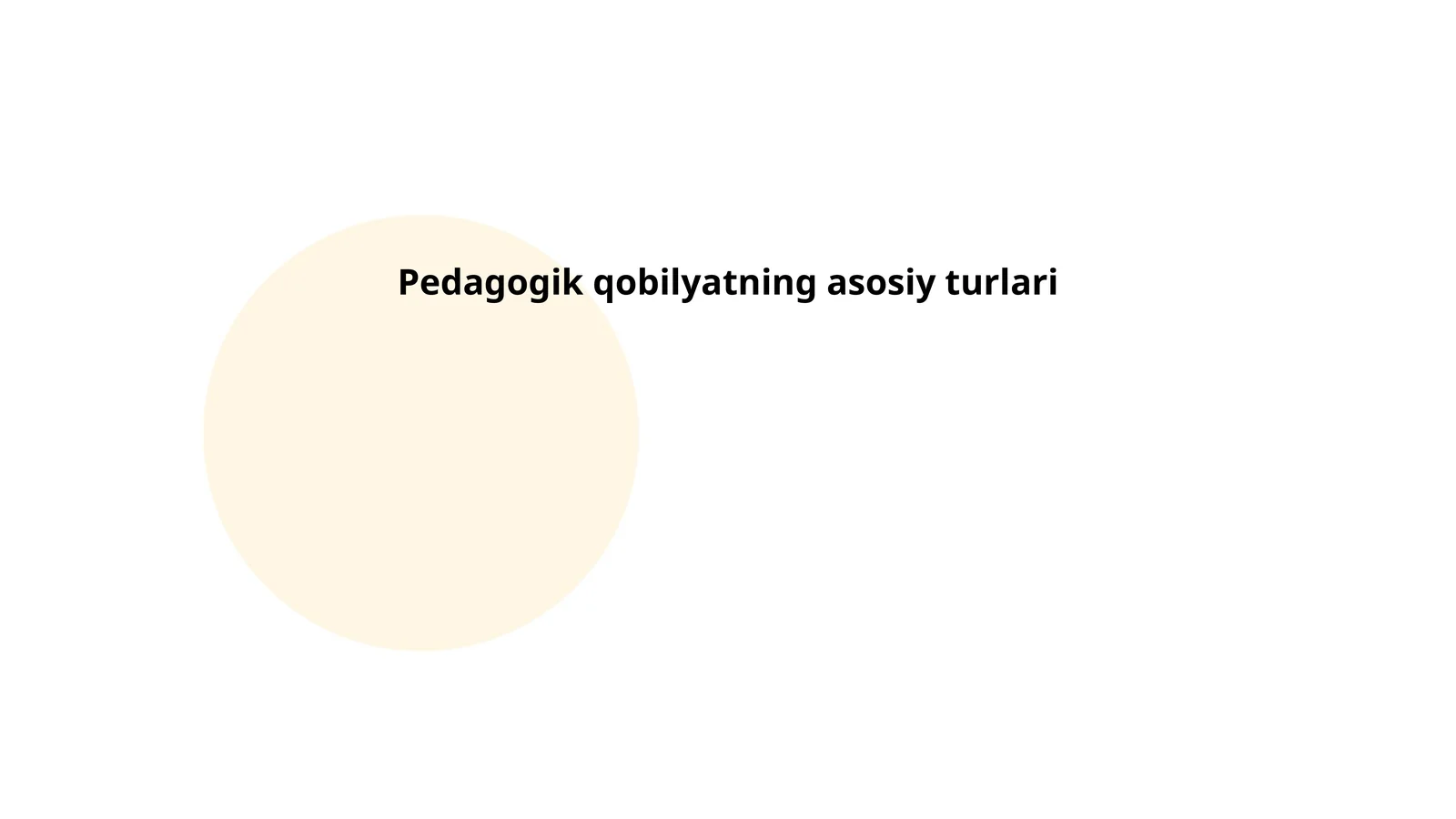 Pedagogik qobilyatning asosiy turlari