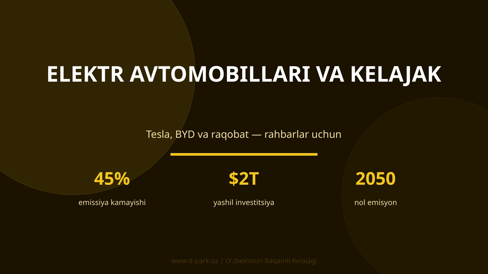 Elektr avtomobillari va kelajak