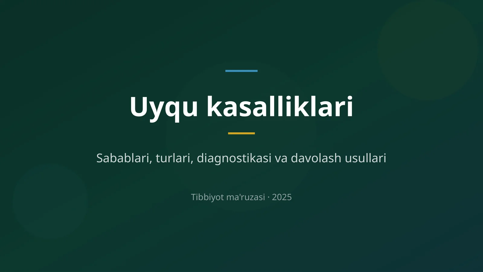 Uyqu kasalliklari