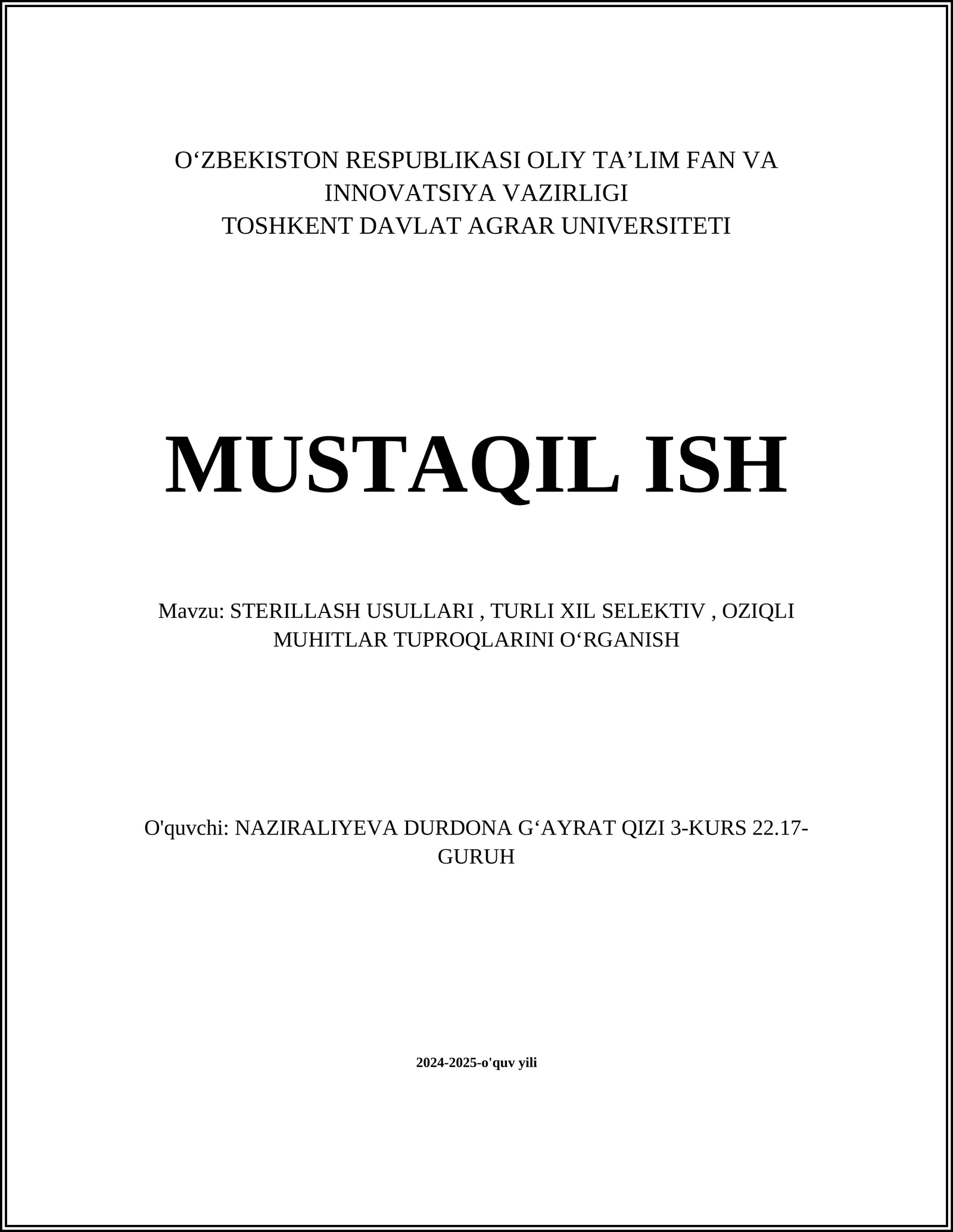 STERILLASH USULLARI
