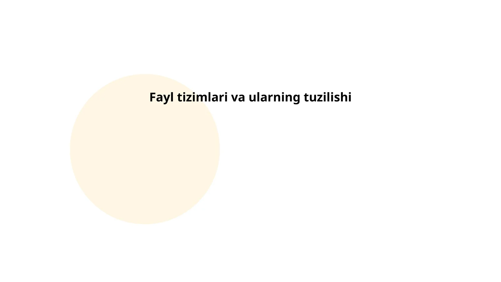 Fayl tizimlari va ularning tuzilishi