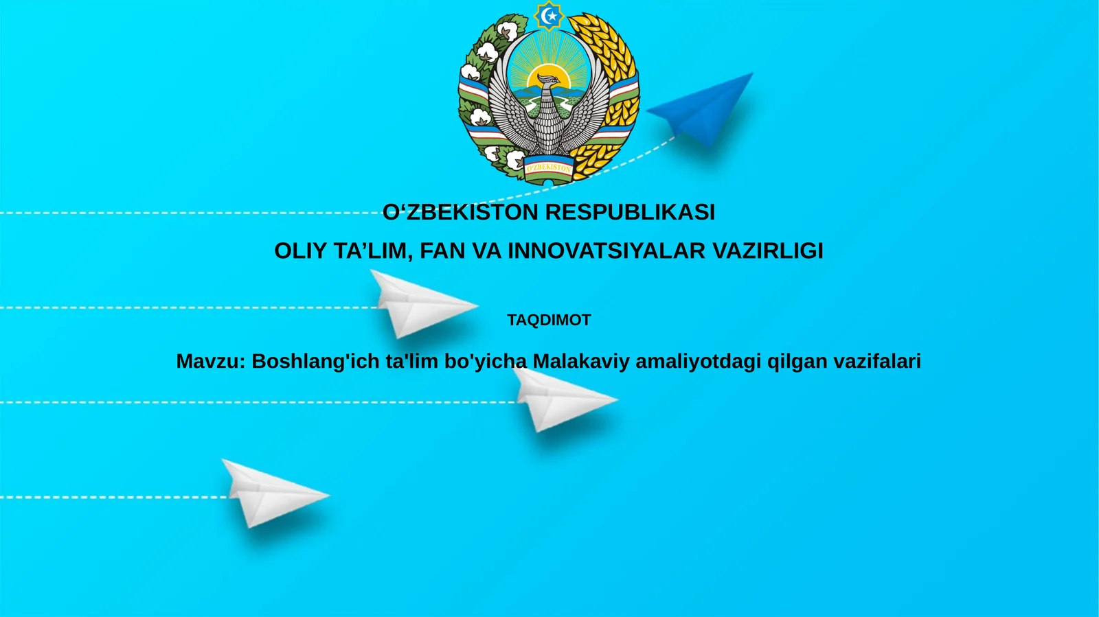 Boshlang'ich ta'lim bo'yicha Malakaviy amaliyotdagi qilgan vazifalari