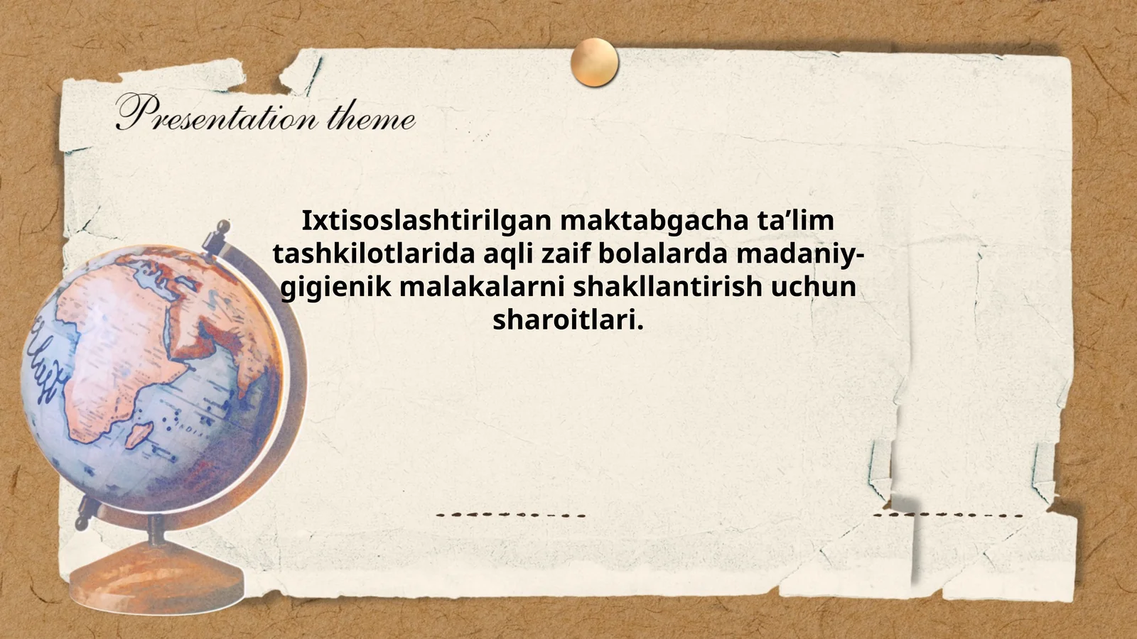 Ixtisoslashtirilgan maktabgacha ta’lim tashkilotlarida aqli zaif bolalarda madaniy-gigienik malakalarni shakllantirish uchun sharoitlari