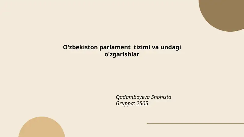 Parlamentning ildizi OʻzSSR davridagi Oliy Sovetga borib taqaladi
