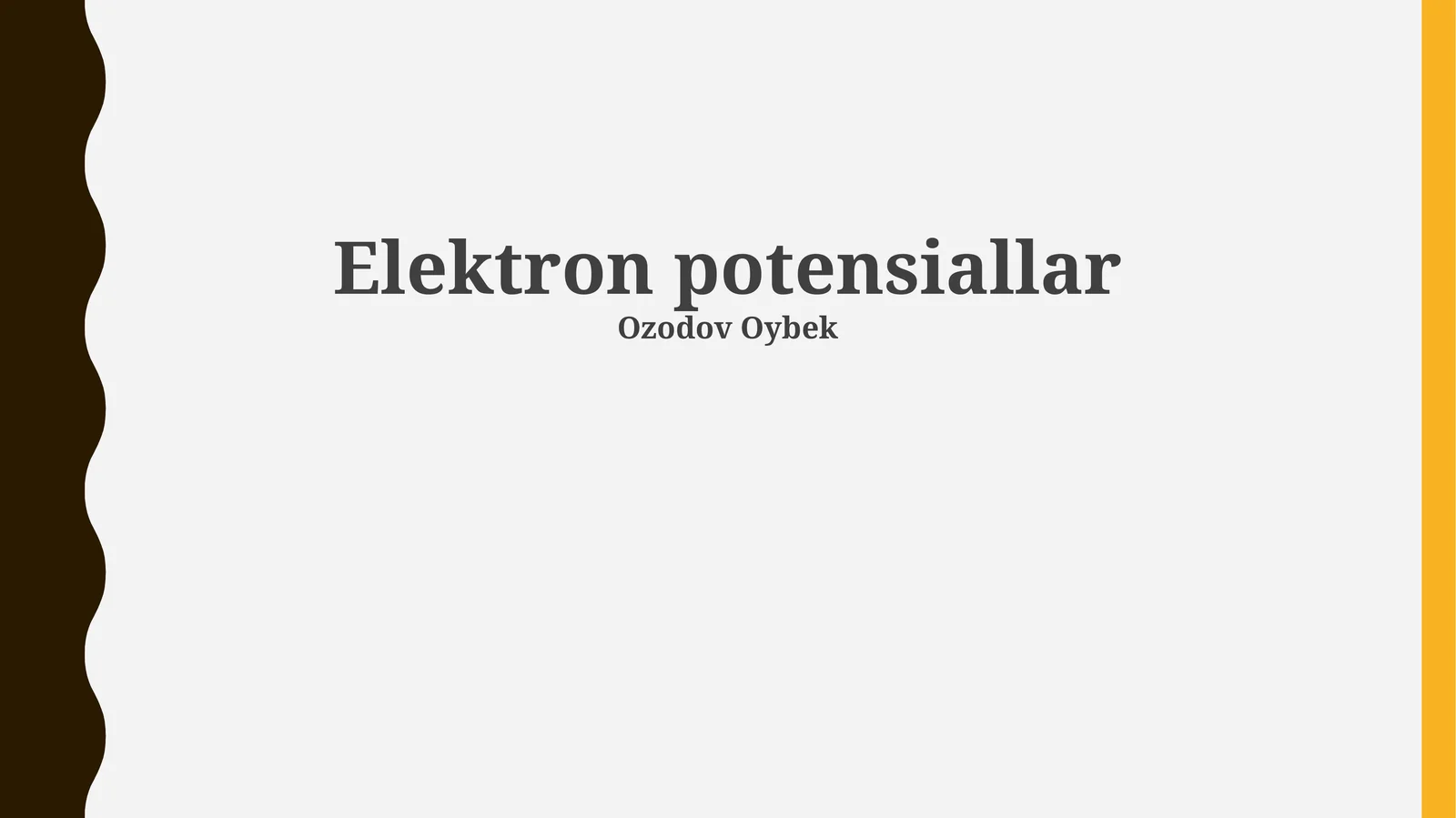 Elektron potensiallar