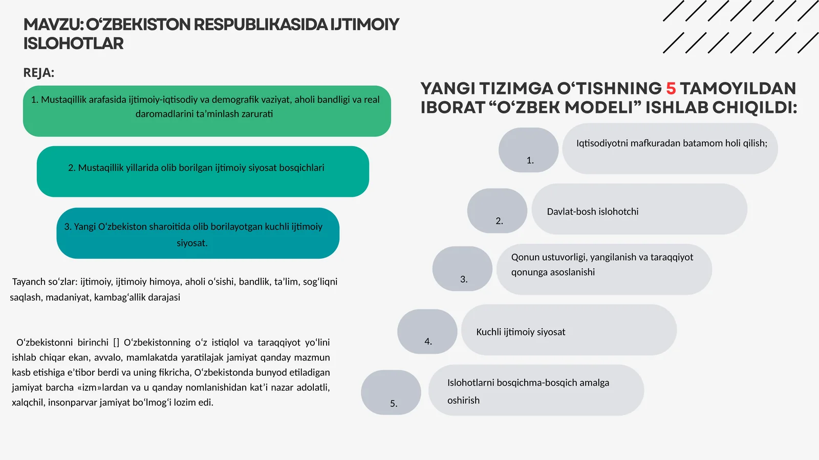 O‘ZBEKISTON RESPUBLIKASIDA IJTIMOIY ISLOHOTLAR