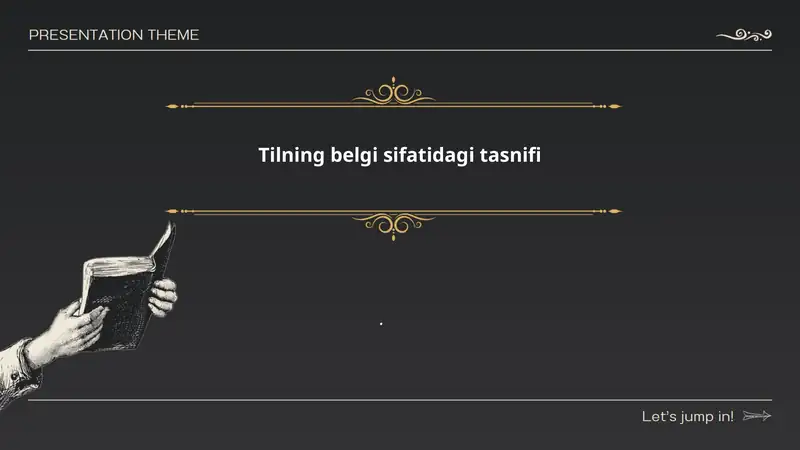 Tilning belgi sifatidagi tasnifi