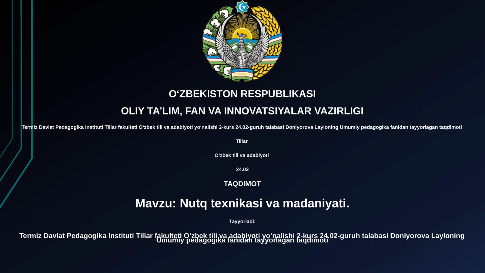 Nutq texnikasi va madaniyati
