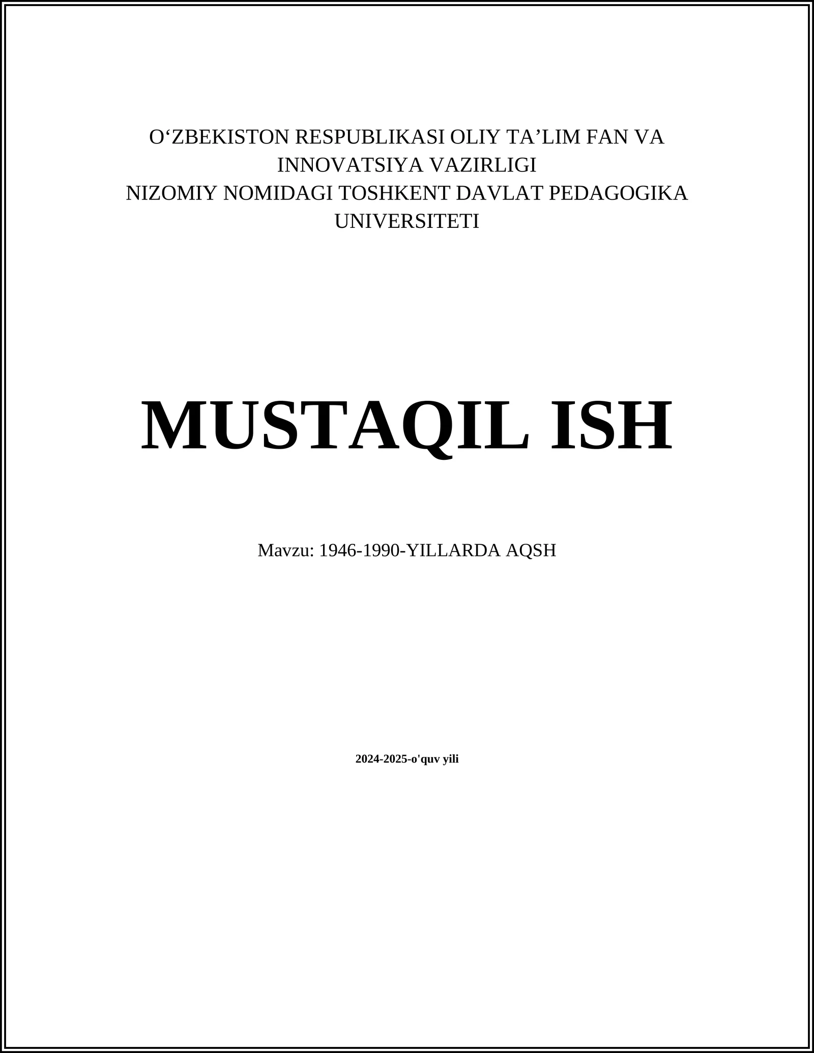 1946-1990-YILLARDA AQSH