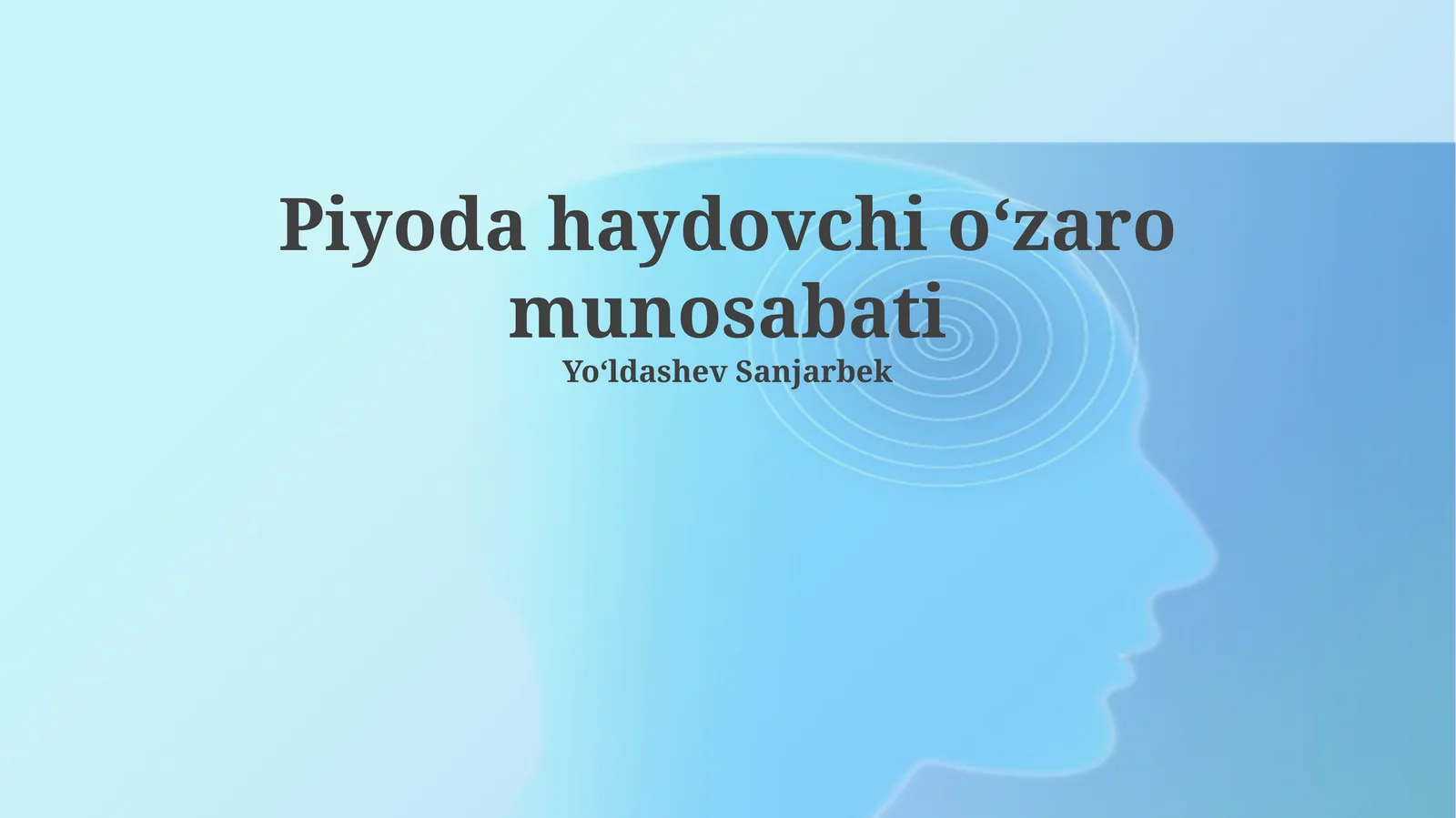 Piyoda haydovchi oʻzaro munosabati