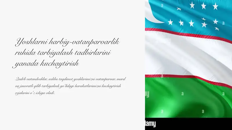 Yoshlarni harbiy-vatanparvarlik ruhida tarbiyalash tadbirlarini yanada kuchaytirish