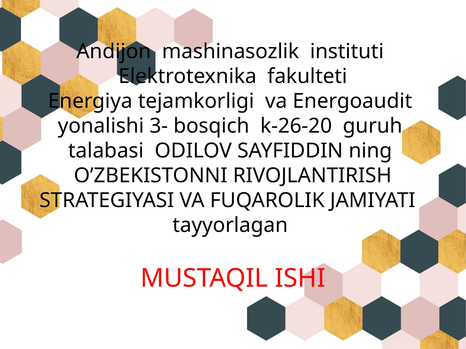 O’ZBEKISTONNI RIVOJLANTIRISH STRATEGIYASI VA FUQAROLIK JAMIYATI