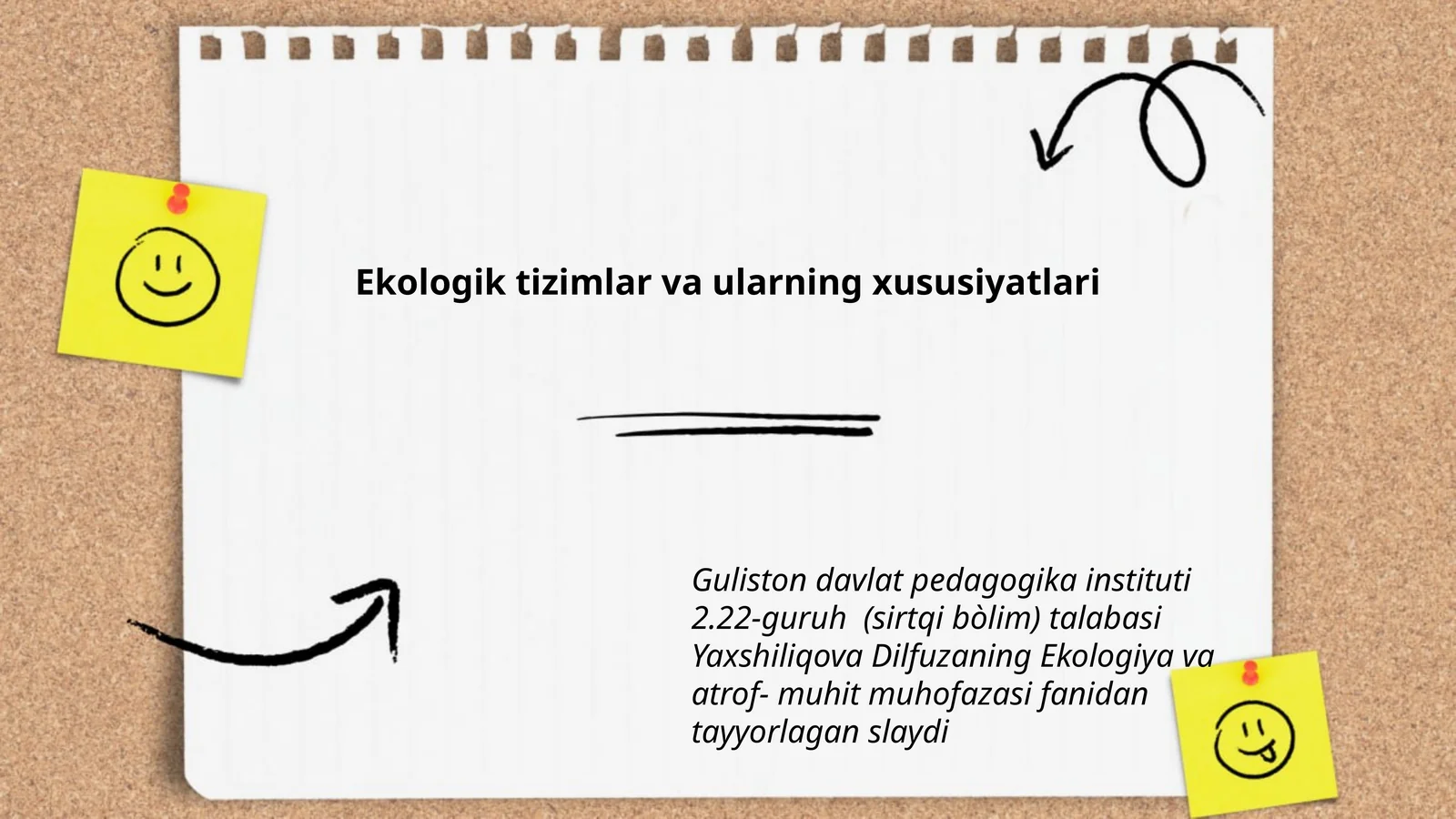Ekologik tizimlar va ularning xususiyatlari