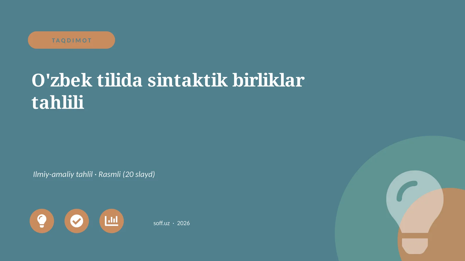 O'zbek tilida sintaktik birliklar tahlili