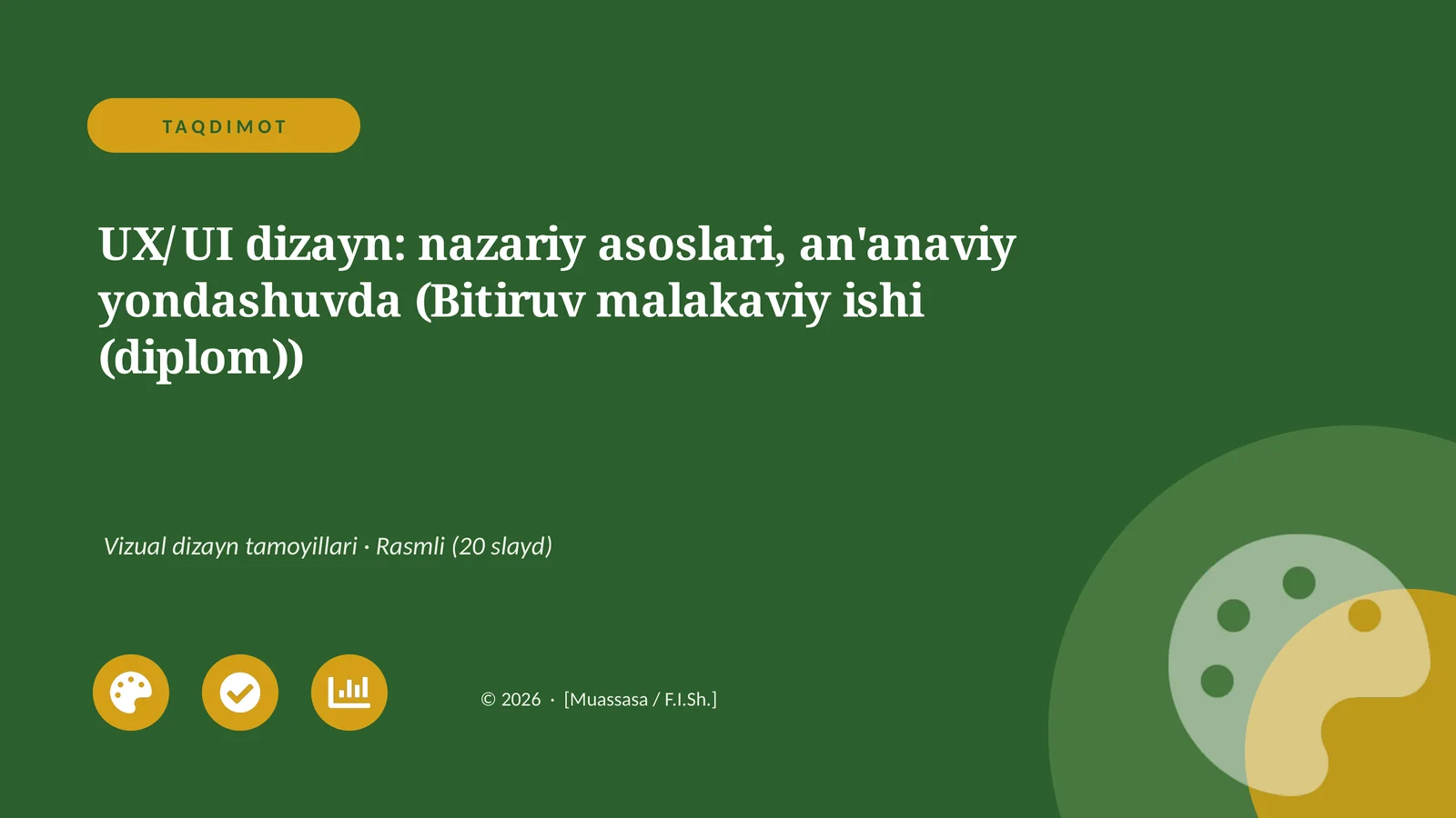 UX/UI dizayn: nazariy asoslari, an'anaviy yondashuvda (Bitiruv malakaviy ishi)