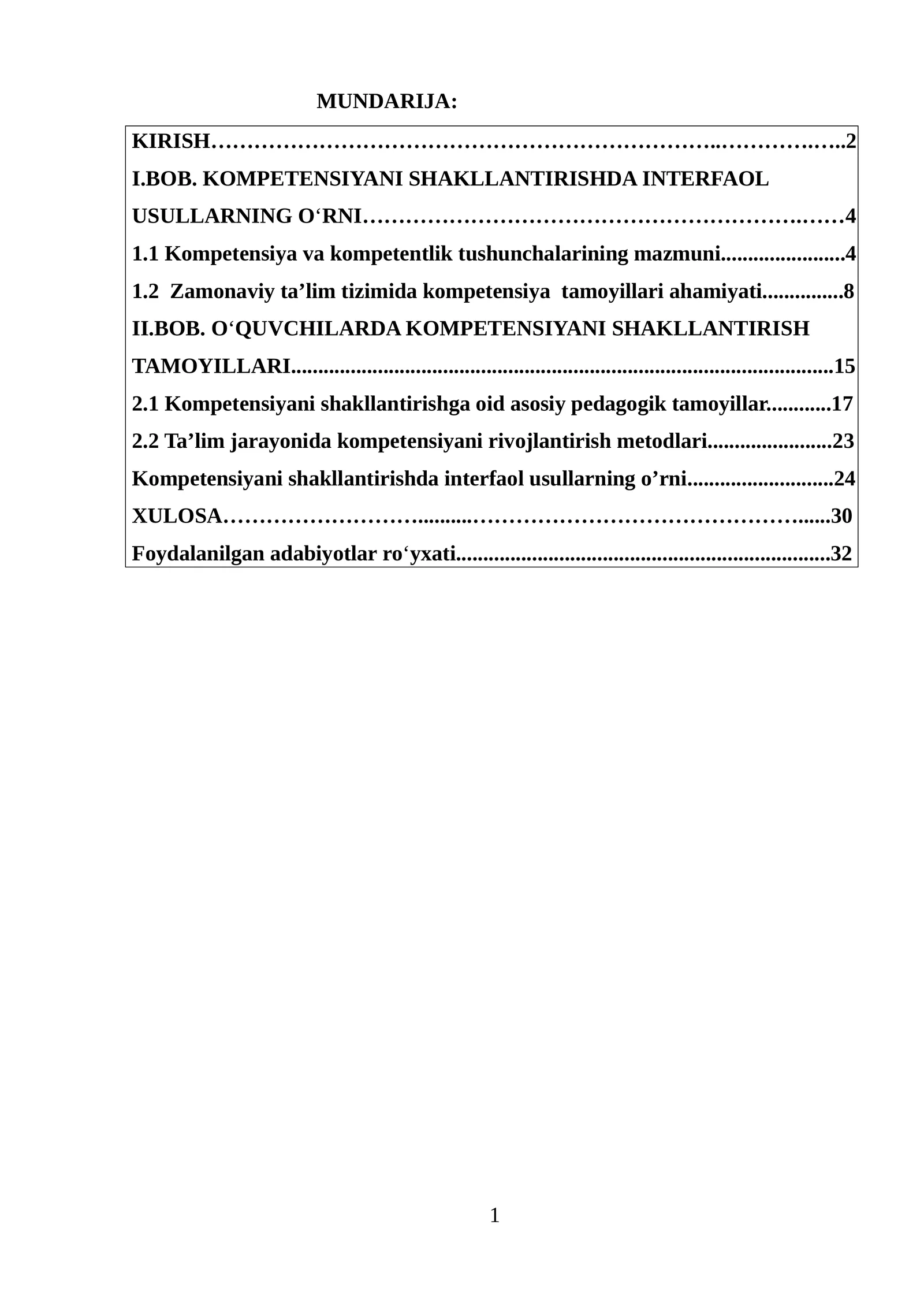 BOB. KOMPETENSIYANI SHAKLLANTIRISHDA INTERFAOL USULLARNING O‘RNI
