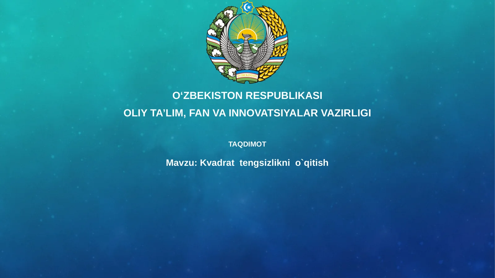Kvadrattengsizliknio`qitish