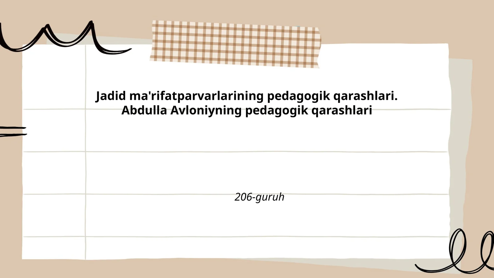 Jadid ma'rifatparvarlarining pedagogik qarashlari.Abdulla Avloniyning pedagogik qarashlari