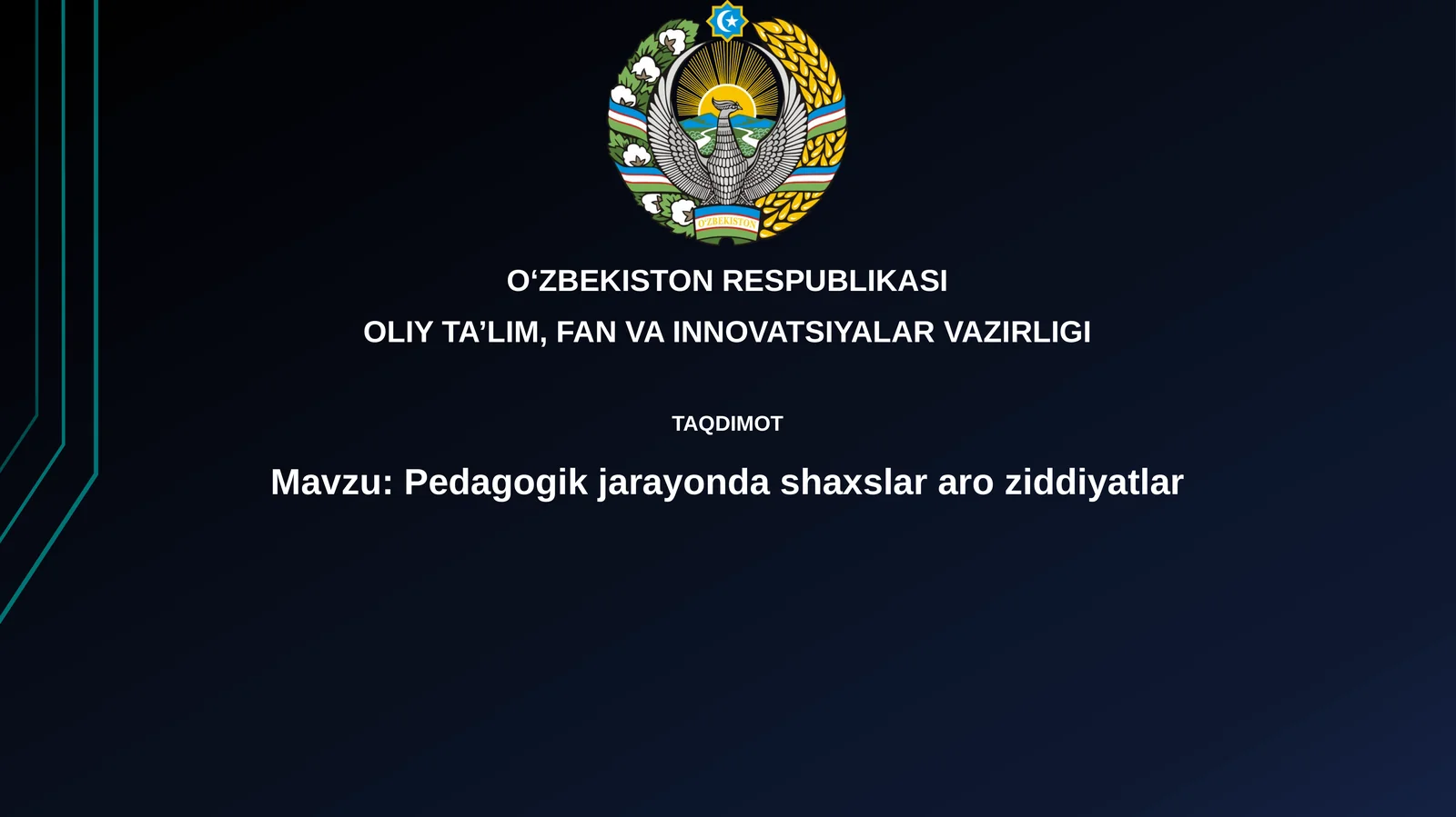 Pedagogik jarayonda shaxslararo mojarolar