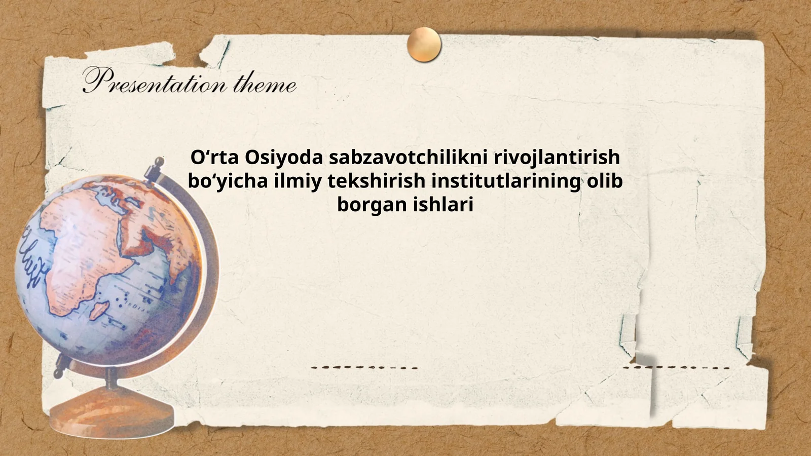 Oʻrta Osiyoda sabzavotchilikni rivojlantirish boʻyicha ilmiy tekshirish institutlarining olib borgan ishlari