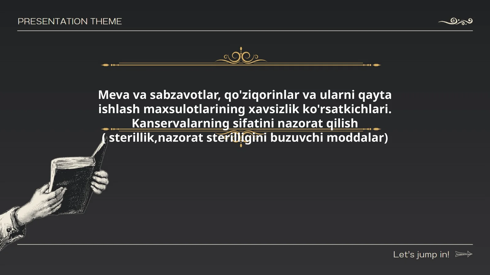 Meva va sabzavotlar, qo'ziqorinlar va ularni qayta ishlash maxsulotlarining xavsizlik ko'rsatkichlari. Kanservalarning sifatini nazorat qilish ( sterillik,nazorat sterilligini buzuvchi moddalar)