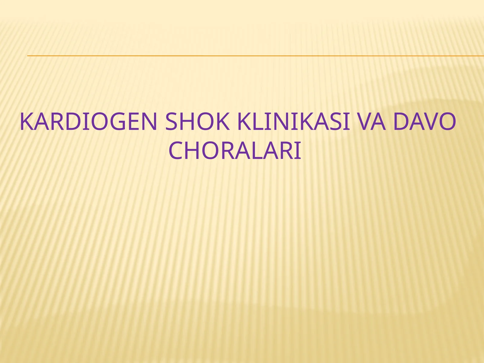 Kardiogen shok klinikasi va davo choralari