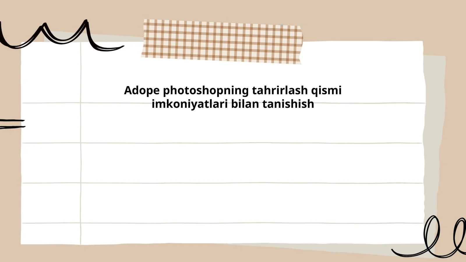 Adobe Photoshop Tahrirlash Qismi Imkoniyatlari