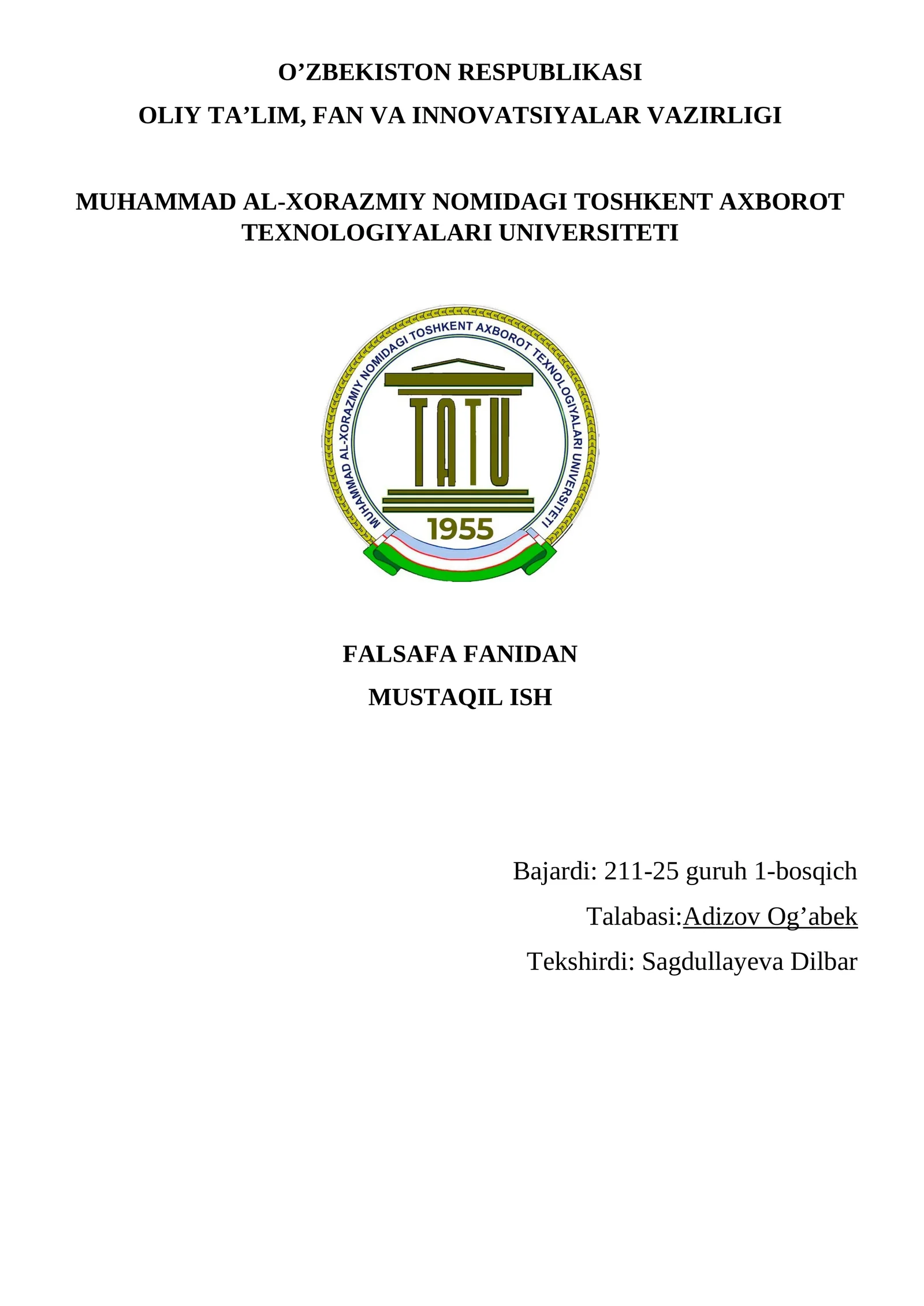 Noklassik ontologiya (M. Xaydegger “Borliq va vaqt” asosida) – Mustaqil ish