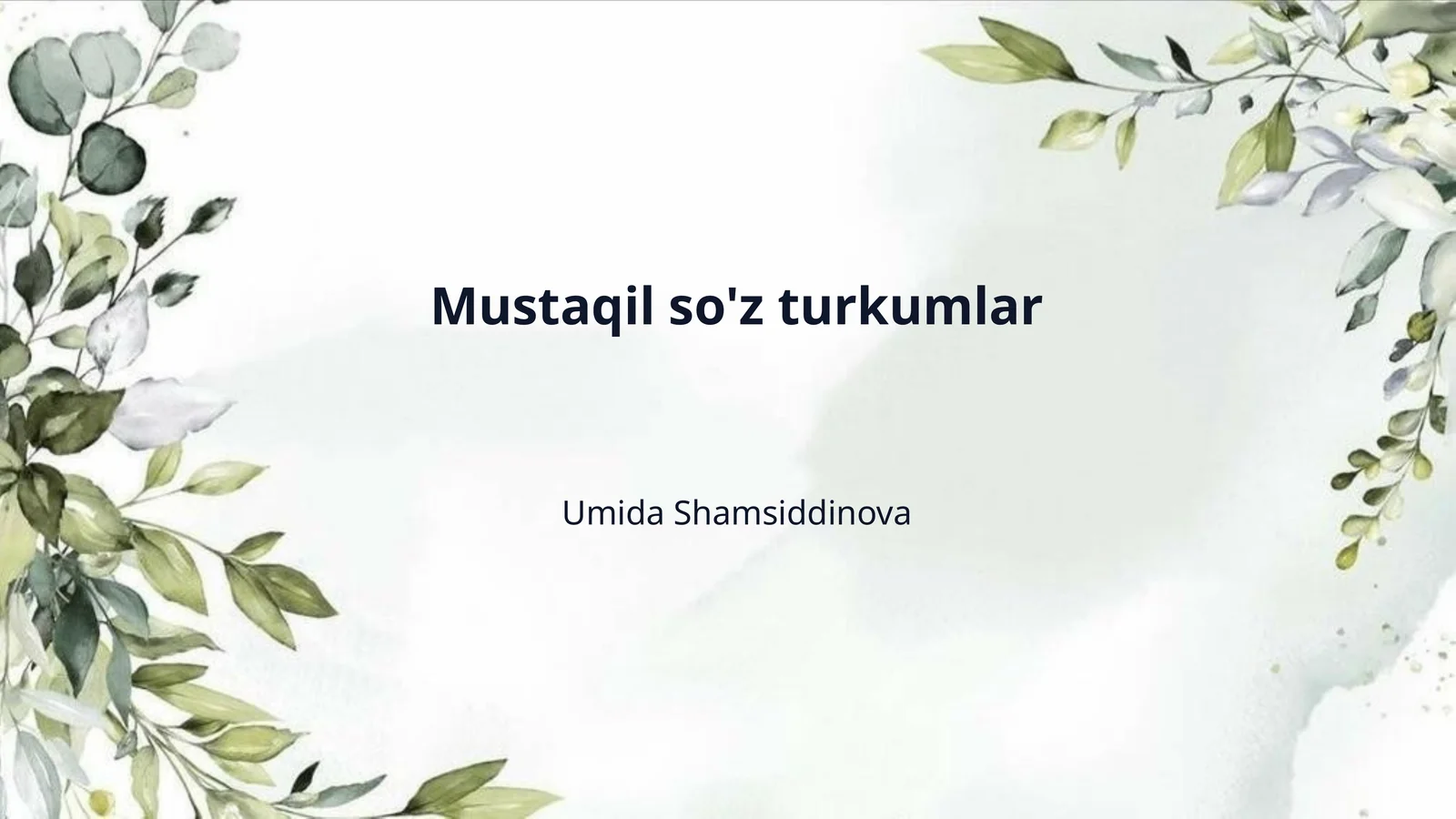 Mustaqil so'z turkumlar
