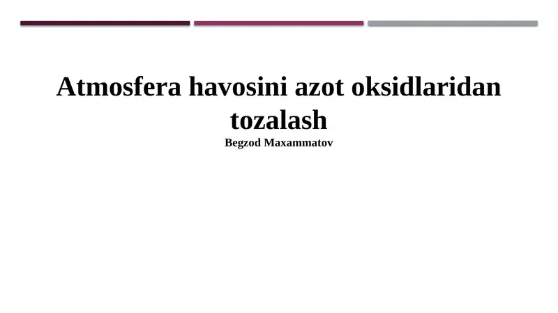 Azot Oksidlaridan Tozalash