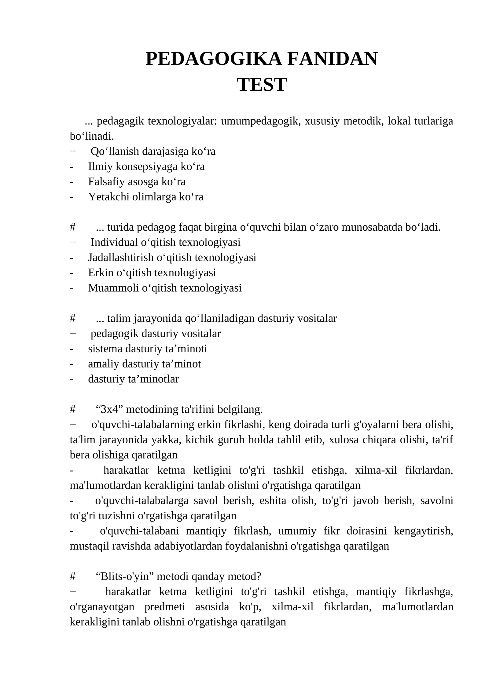 PEDAGOGIKA FANIDAN TEST