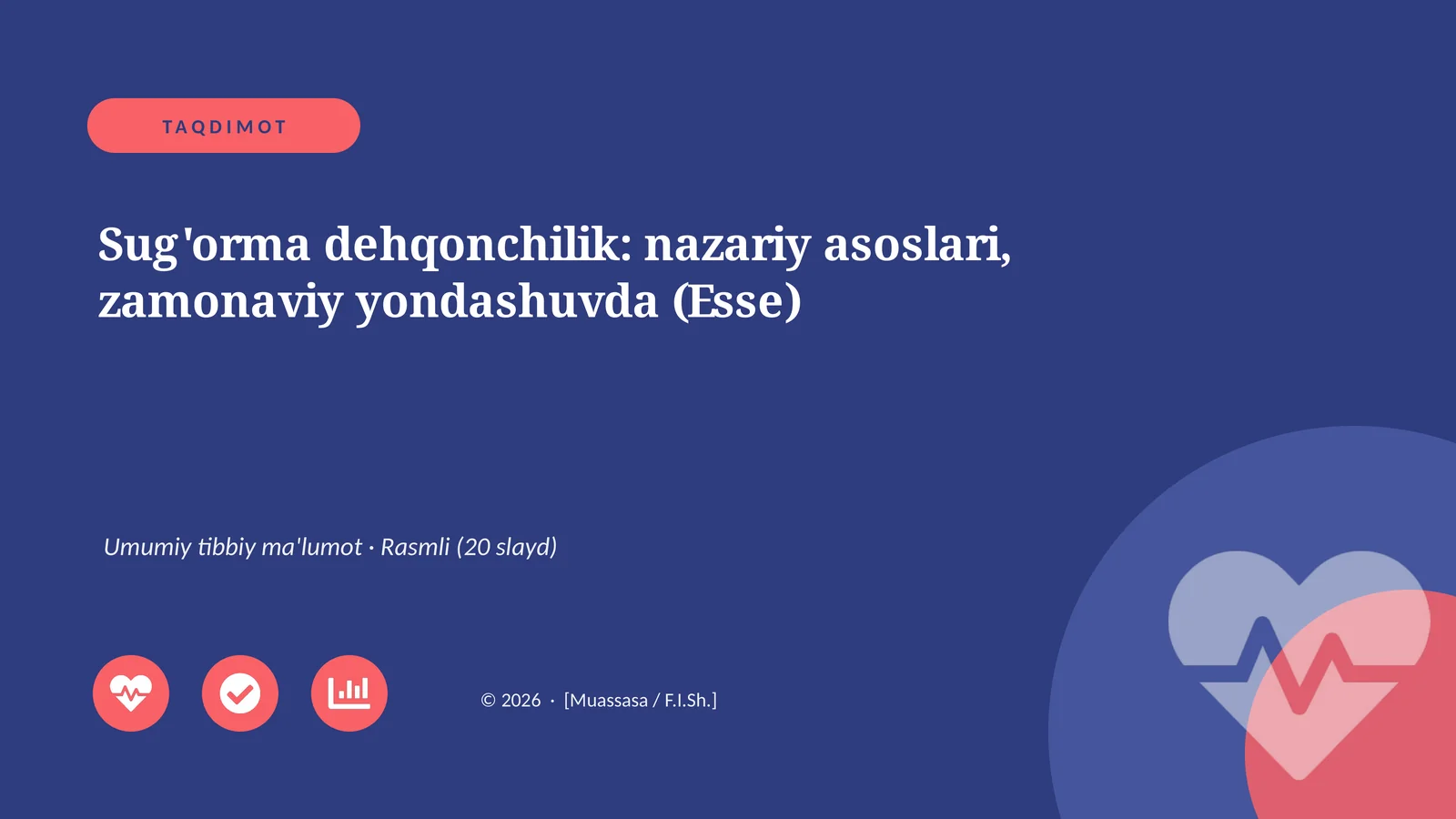 Sug'orma dehqonchilik: nazariy asoslari, zamonaviy yondashuvda (Esse)