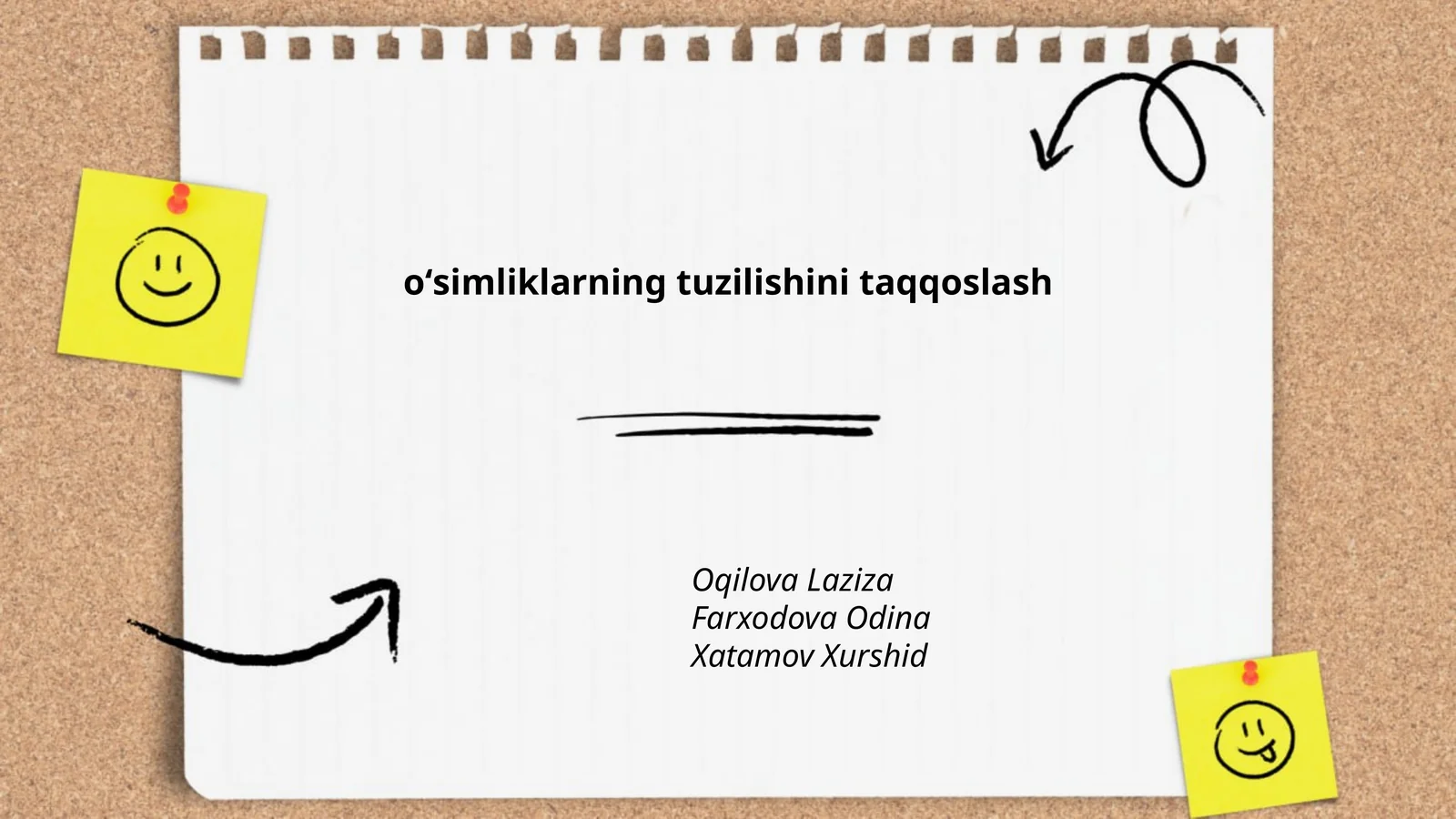 oʻsimliklarning tuzilishini taqqoslash