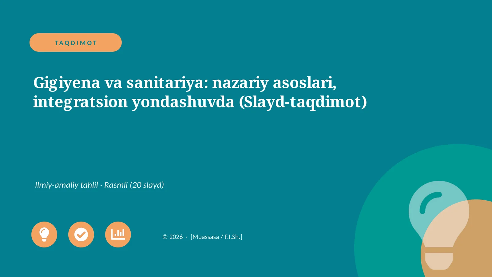Gigiyena va sanitariya: nazariy asoslari, integratsion yondashuvda (Slayd-taqdimot)