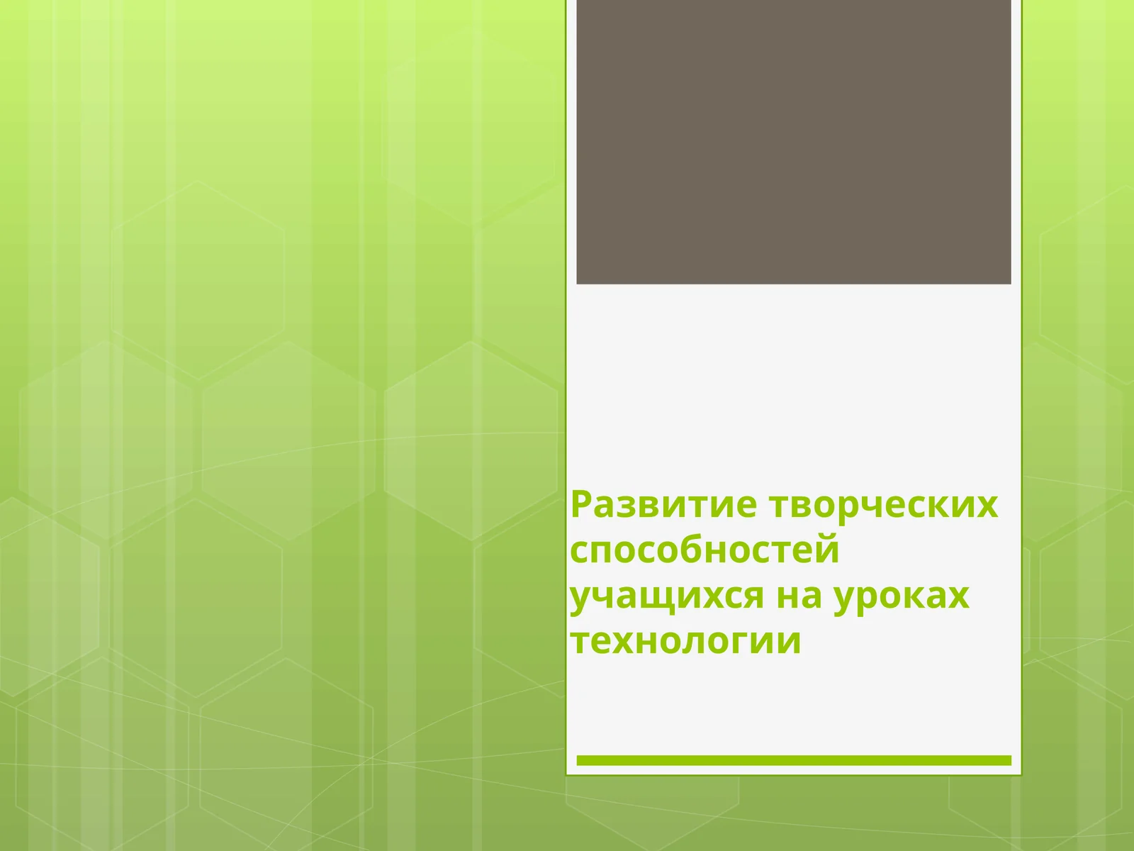 Развитие творческих способностей учащихся на уроках технологии
