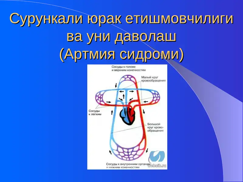 Юрак Етишмовчилиги ва уни даволаш(Артмия сидроми)