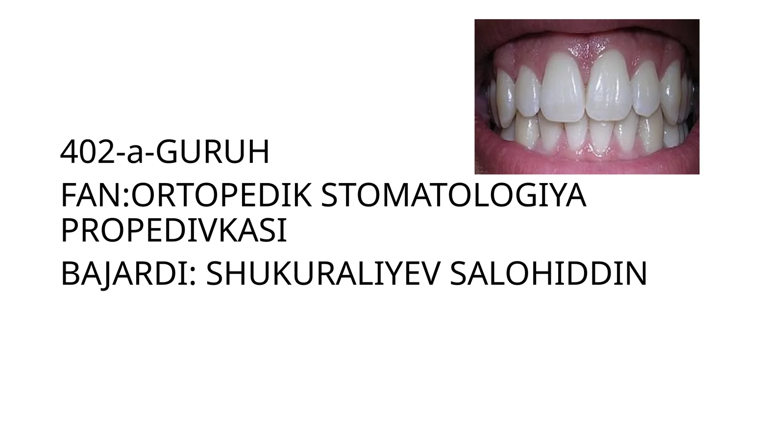 TISH NUQSONLARINING XALQARO TASNIFI,BO’SHLIQLAR JOYLASHGAN JOYNING HARF BILAN BELGILASH