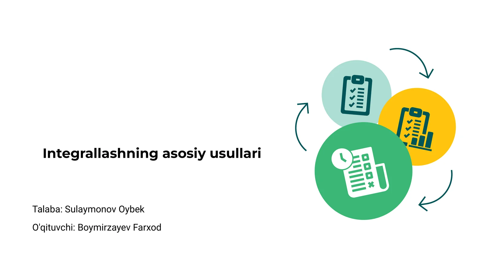 Integrallashning asosiy usullari