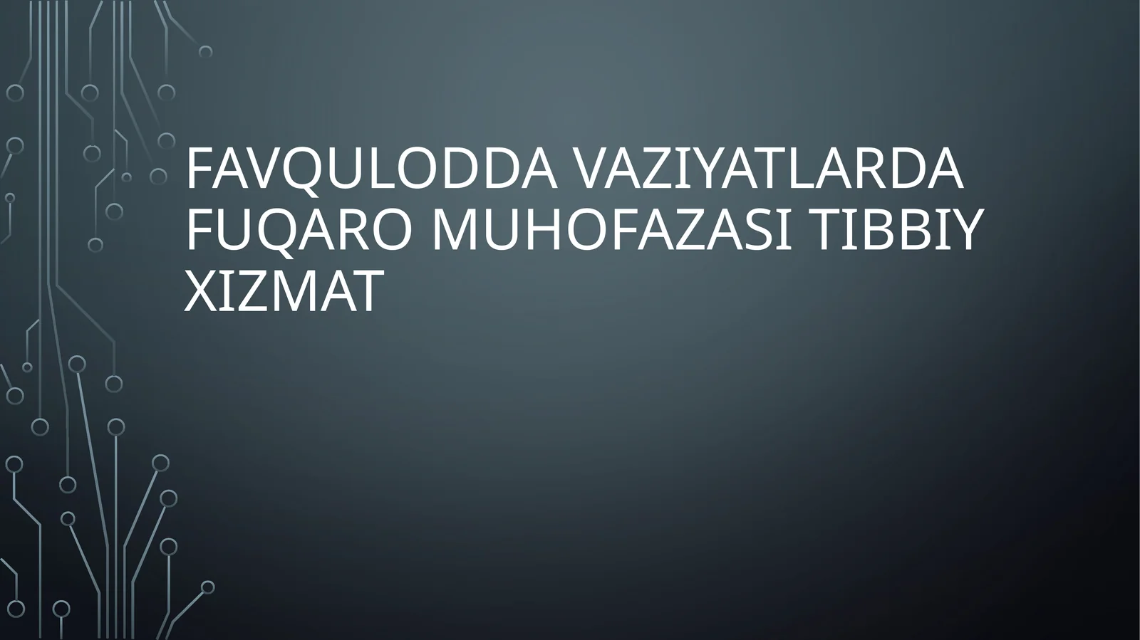 Favqulodda vaziyatlarda fuqaro muhofazasi tibbiy xizmati