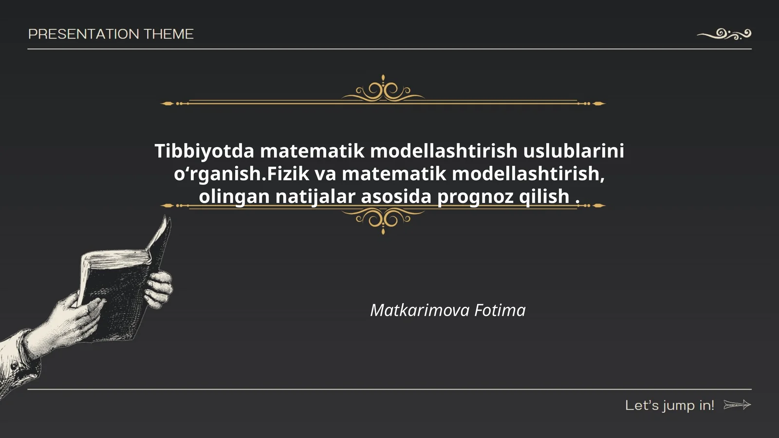 Matematik modellashtirishning Tibbiyotda qo'llanilishi
